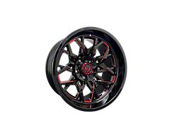 Western Wheels EDGE Gloss Black with Red Milling 6-Lug Wheel; 20x10; -12mm Offset (24-25 Tacoma)