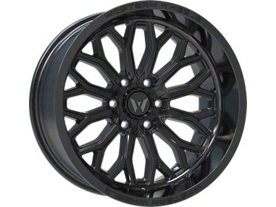 Western Wheels IR08 Gloss Black Milling Spokes 6-Lug Wheel; 20x10; -12mm Offset (17-24 Titan)