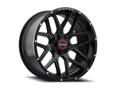 Wicked Offroad W903-B Satin Black 6-Lug Wheel; 22x10; -19mm Offset (04-15 Titan)