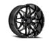 Wicked Offroad W909B Gloss Black Milled 6-Lug Wheel; 20x9; 0mm Offset (22-24 Bronco Raptor)
