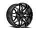 Wicked Offroad W909 Gloss Black Milled Wheel; 20x10; -24mm Offset (20-24 Jeep Gladiator JT)