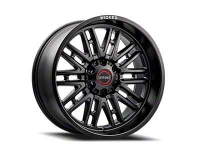 Wicked Offroad W937 Satin Black Milled Wheel; 20x10; -19mm Offset (07-18 Jeep Wrangler JK)