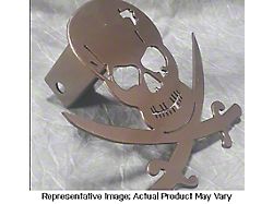 Wild Child Customs Pirate Skull Jolly Roger Tow Hitch Cover; Black (Universal; Some Adaptation May Be Required)