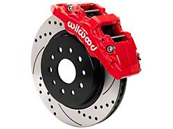 Wilwood AERO6-DM Front Big Brake Kit with 13.38-Inch Drilled and Slotted Rotors; Red Calipers (20-24 Jeep Gladiator JT)