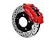 Wilwood Forged Narrow Superlite 4R Front Big Brake Kit with 12.19-Inch Drilled and Slotted Rotors; Red Calipers (82-86 Jeep CJ5 & CJ7)