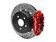 Wilwood Forged Narrow Superlite 4R Rear Big Brake Kit with 14-Inch Drilled and Slotted Rotors for OE Parking Brake; Red Calipers (18-24 Jeep Wrangler JL)