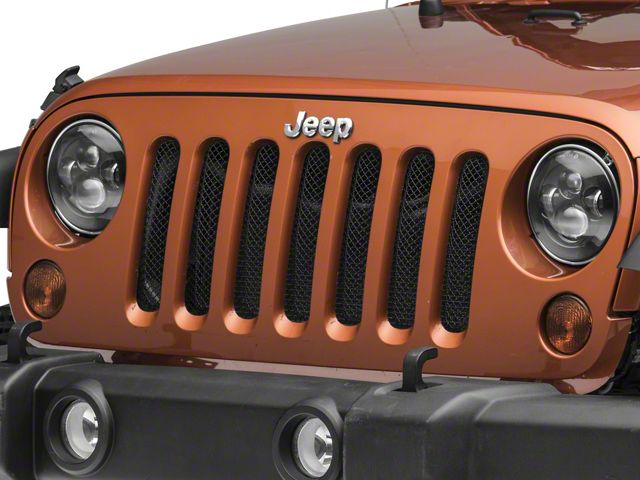 RedRock Wire Mesh Grille Insert; Black (07-18 Jeep Wrangler JK)