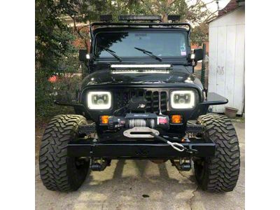 Wizard Works Offroad Mid Width Front Bumper; Bare Steel (76-86 Jeep CJ7)