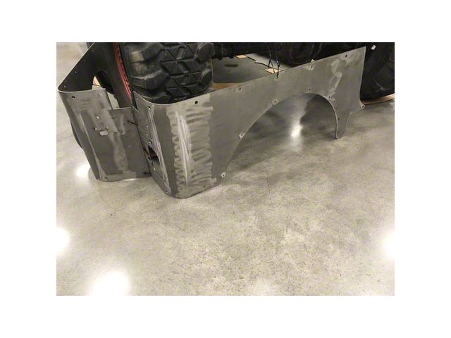 Wizard Works Offroad Rear Armor; Bare Steel (87-95 Jeep Wrangler YJ)