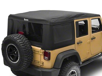 Bestop Supertop Ultra Squareback Soft Top; Premium Black Twill (07-18 Jeep Wrangler JK 4-Door)