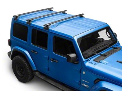 Rhino-Rack Vortex RCL 3-Bar Backbone Roof Rack; Black (18-25 Jeep Wrangler JL 4-Door w/ Hard Top)