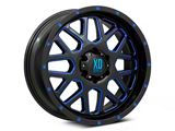 XD Grenade Satin Black Milled with Blue Clear Coat 6-Lug Wheel; 20x9; 18mm Offset (03-09 4Runner)