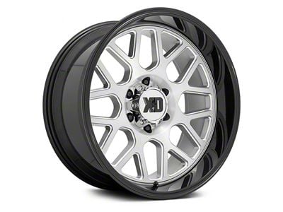 XD Grenade 2 Brushed Milled with Gloss Black Lip 6-Lug Wheel; 22x12; -44mm Offset (04-15 Titan)