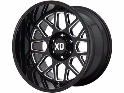 XD Grenade 2 Gloss Black Milled 6-Lug Wheel; 20x12; -44mm Offset (04-15 Titan)