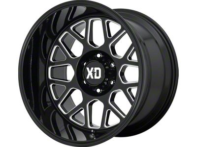 XD Grenade 2 Gloss Black Milled 6-Lug Wheel; 22x12; -44mm Offset (04-15 Titan)