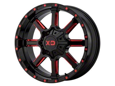 XD Mammoth Gloss Black Milled with Red Tint 6-Lug Wheel; 20x9; 0mm Offset (04-15 Titan)