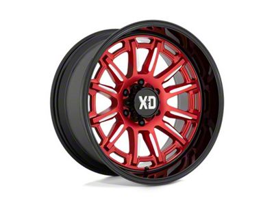 XD Phoenix Candy Red Milled with Black Lip 6-Lug Wheel; 20x9; 0mm Offset (04-15 Titan)