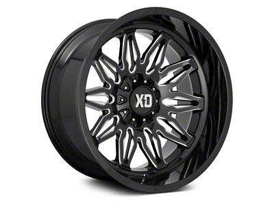 XD Gunner Gloss Black Milled 6-Lug Wheel; 20x10; -18mm Offset (05-15 Tacoma)