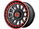 XD Omega Satin Black Machined with Red Tint 6-Lug Wheel; 17x9; -12mm Offset (05-15 Tacoma)