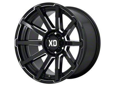 XD Outbreak Gloss Black Milled 5-Lug Wheel; 20x9; 0mm Offset (07-13 Tundra)