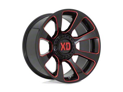 XD Reactor Gloss Black Milled with Red Tint 5-Lug Wheel; 20x10; -18mm Offset (07-13 Tundra)