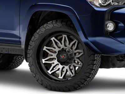 XD Gunner Gloss Black Machined with Gray Tint 6-Lug Wheel; 22x10; -18mm Offset (10-24 4Runner)