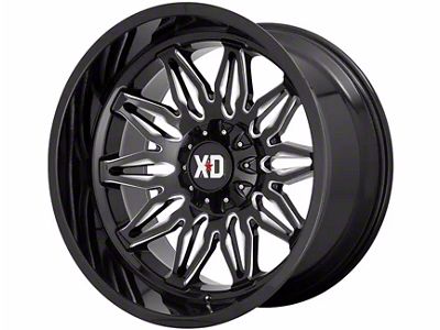 XD Gunner Gloss Black Milled 6-Lug Wheel; 22x10; -18mm Offset (10-24 4Runner)