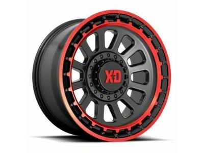 XD Omega Satin Black Machined with Red Tint 6-Lug Wheel; 17x9; 18mm Offset (10-24 4Runner)