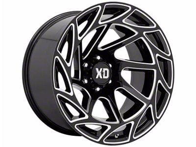 XD Onslaught Gloss Black Milled 6-Lug Wheel; 17x9; 0mm Offset (10-24 4Runner)