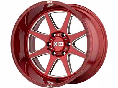 XD Pike Brushed Red Milled 6-Lug Wheel; 20x9; 0mm Offset (10-24 4Runner)