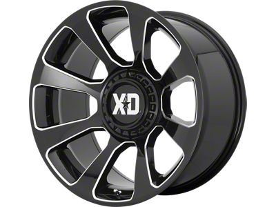 XD Reactor Gloss Black Milled 6-Lug Wheel; 20x9; 0mm Offset (16-23 Tacoma)