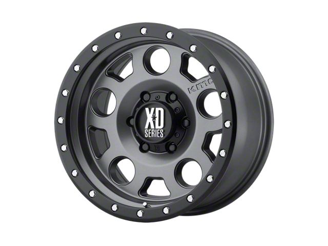 XD Enduro Pro Matte Gray with Black Reinforcing Ring 6-Lug Wheel; 20x9; 18mm Offset (2024 Tacoma)
