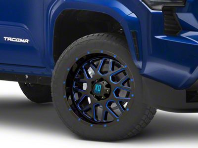 XD Grenade Satin Black Milled with Blue Clear Coat 6-Lug Wheel; 20x9; 0mm Offset (2024 Tacoma)