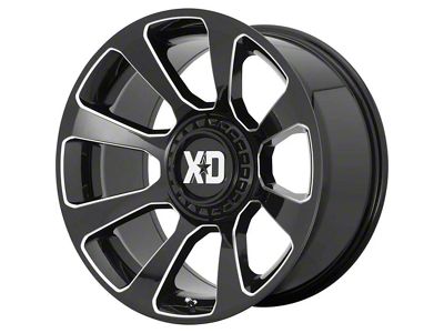 XD Reactor Gloss Black Milled 6-Lug Wheel; 20x9; 0mm Offset (2024 Tacoma)