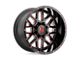 XD Grenade Satin Black Milled with Red Clear Coat 6-Lug Wheel; 20x12; -44mm Offset (10-24 4Runner)