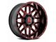 XD Grenade Satin Black Milled with Red Clear Coat 6-Lug Wheel; 20x9; 0mm Offset (10-24 4Runner)