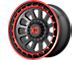 XD Omega Satin Black Machined with Red Tint 6-Lug Wheel; 17x9; -12mm Offset (10-24 4Runner)