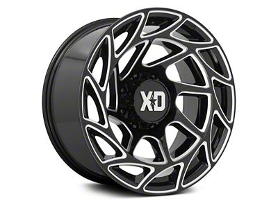 XD Onslaught Gloss Black Milled 6-Lug Wheel; 22x12; -44mm Offset (03-09 4Runner)