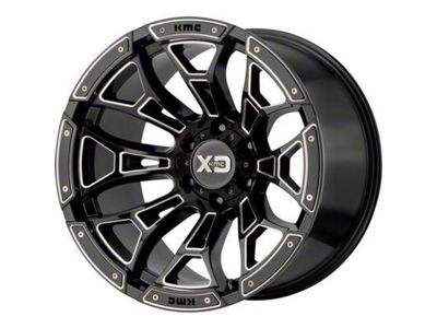 XD Boneyard Gloss Black Milled 6-Lug Wheel; 18x9; 0mm Offset (22-25 Bronco Raptor)