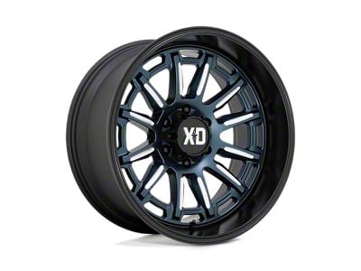 XD Phoenix Metallic Blue Milled with Black Lip 6-Lug Wheel; 20x9; 0mm Offset (22-24 Bronco Raptor)