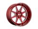 XD Pike Brushed Red with Milled Accent 6-Lug Wheel; 20x10; -18mm Offset (22-24 Bronco Raptor)