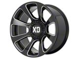 XD Reactor Gloss Black Milled 6-Lug Wheel; 20x9; 0mm Offset (22-24 Bronco Raptor)