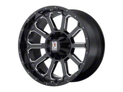 XD Bomb Gloss Black with Milled Accents Wheel; 20x9; 30mm Offset (84-01 Jeep Cherokee XJ)