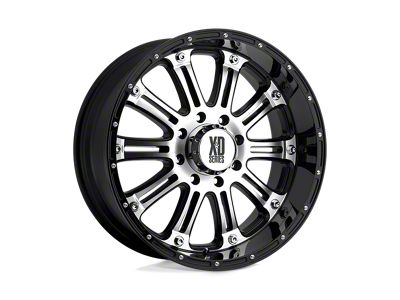 XD Hoss Gloss Black Machined Wheel; 16x8; 0mm Offset (84-01 Jeep Cherokee XJ)