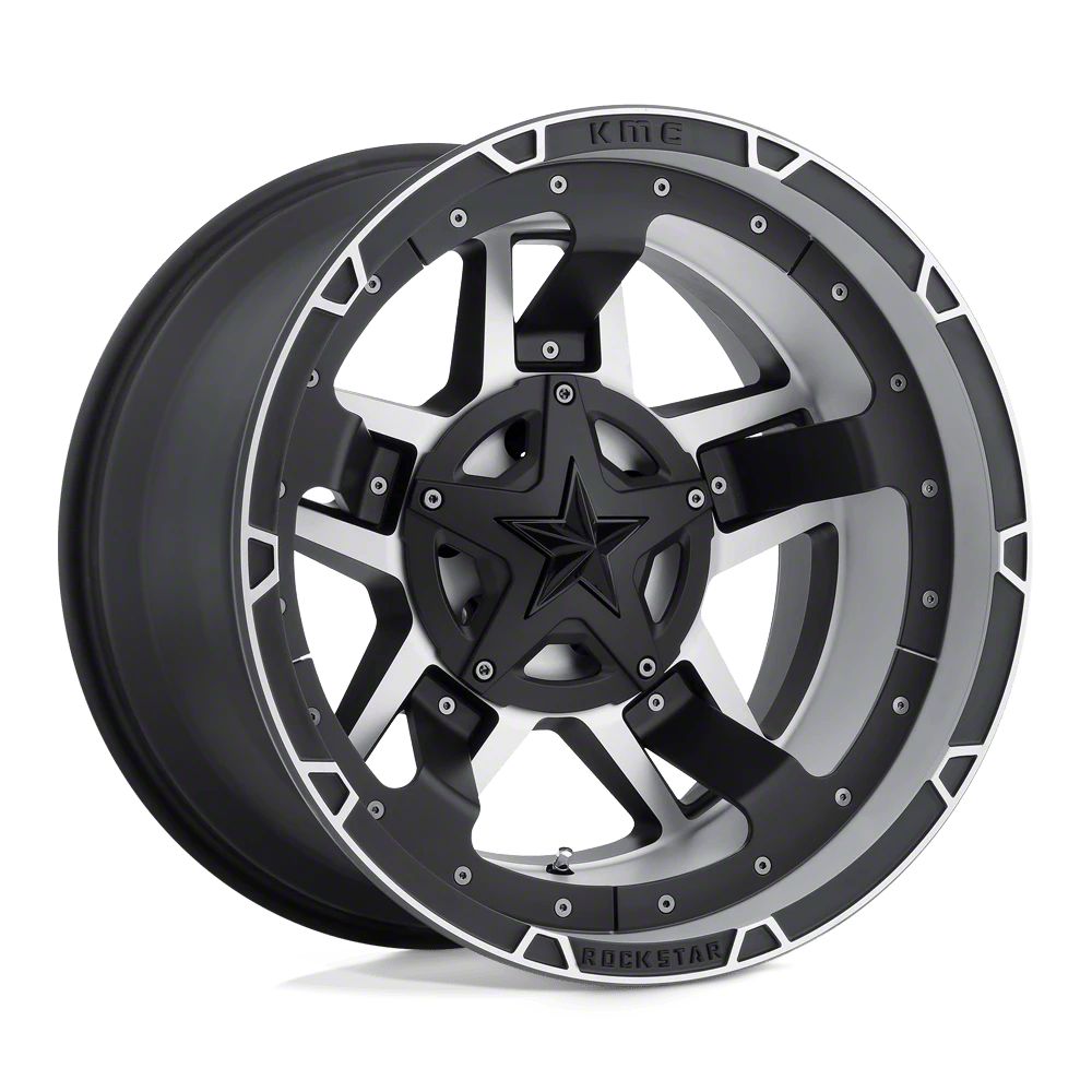 XD Jeep Cherokee Rockstar III Matte Black Machined Wheel; 17x8; 35mm ...