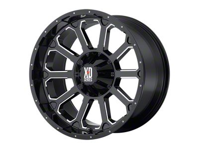 XD Bomb Gloss Black with Milled Accents Wheel; 18x9; 0mm Offset (76-86 Jeep CJ7)