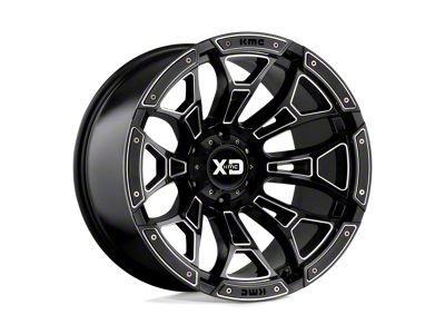 XD Boneyard Gloss Black Milled Wheel; 20x10; -18mm Offset (20-24 Jeep Gladiator JT)