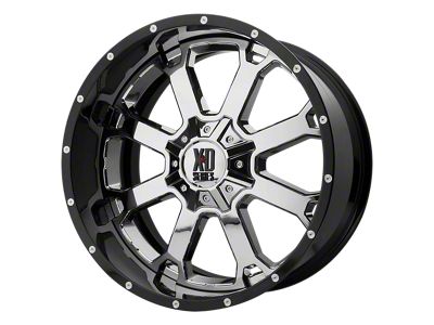 XD Buck 25 Chrome Center with Gloss Black Milled Lip Wheel; 20x10 (20-24 Jeep Gladiator JT)