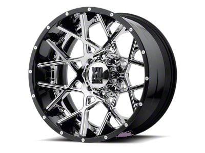 XD Chopstix Chrome Center with Gloss Black Milled Lip Wheel; 20x10; -18mm Offset (20-24 Jeep Gladiator JT)