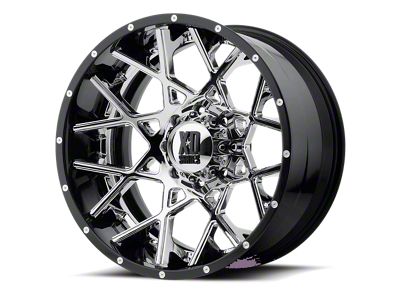 XD Chopstix Chrome Center with Gloss Black Milled Lip Wheel; 20x12 (20-24 Jeep Gladiator JT)